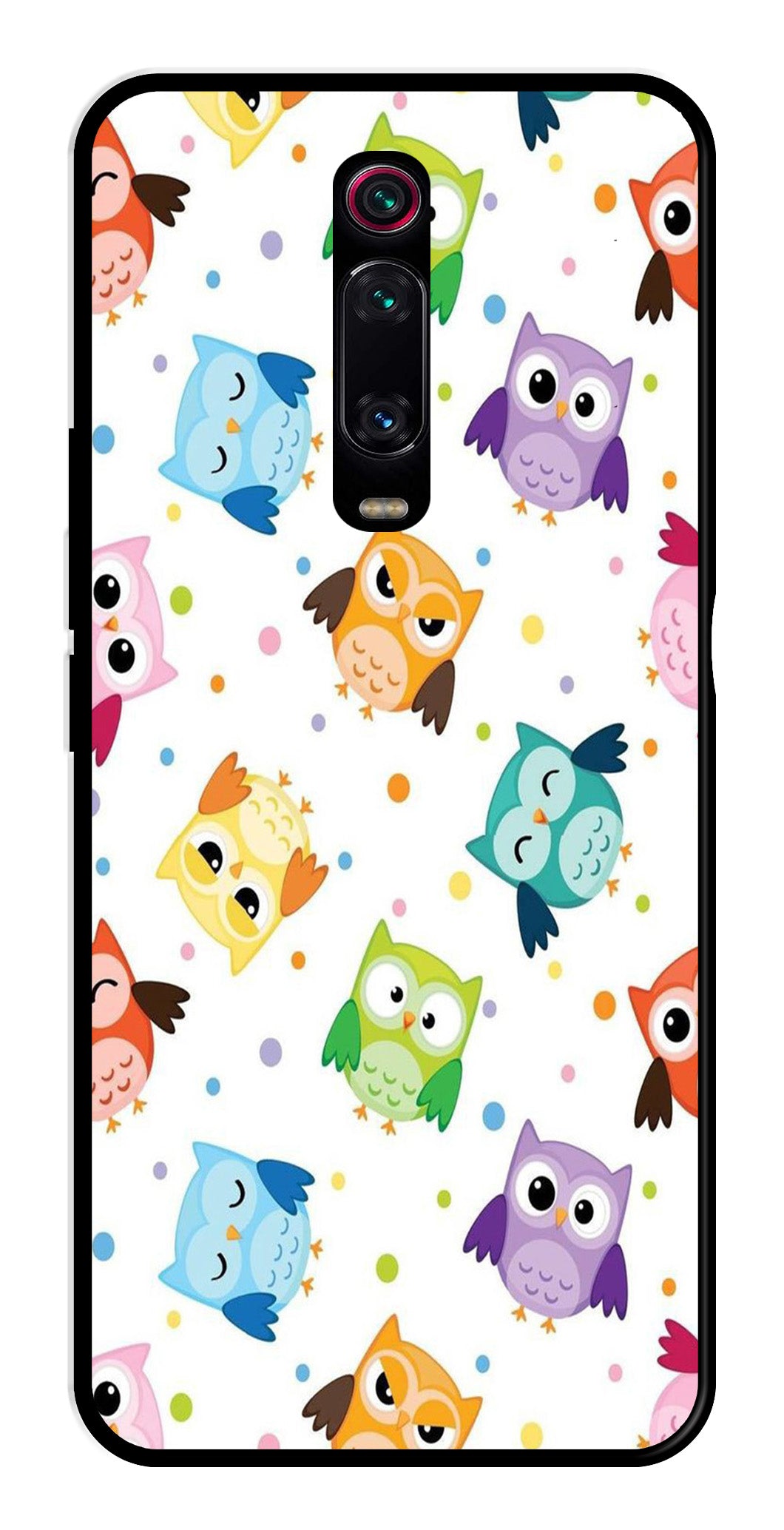 Owls Pattern Metal Mobile Case for Xiaomi Redmi K20 Owls Pattern Metal Mobile Case for Xiaomi Redmi K20 (Design No -20)