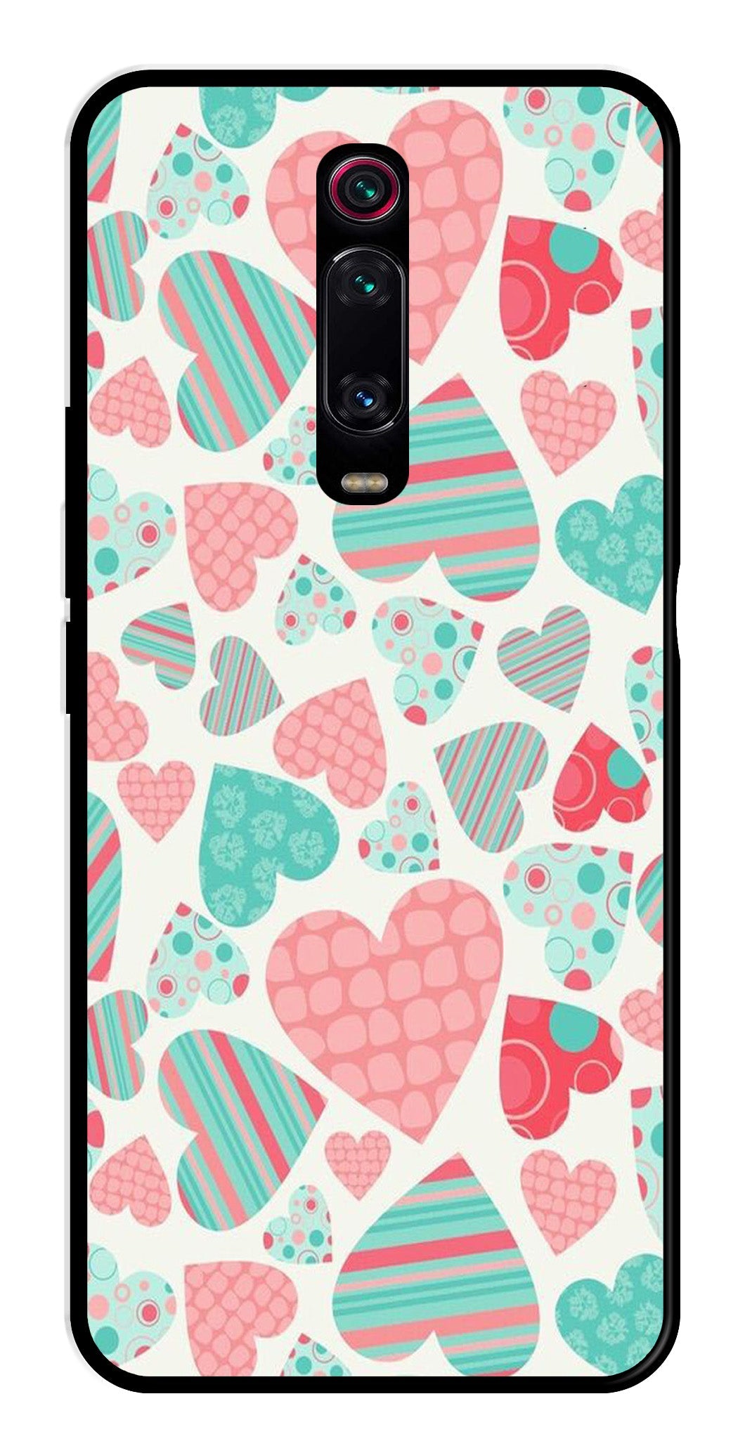 Hearts Pattern Metal Mobile Case for Xiaomi Redmi K20 Hearts Pattern Metal Mobile Case for Xiaomi Redmi K20 (Design No -22)