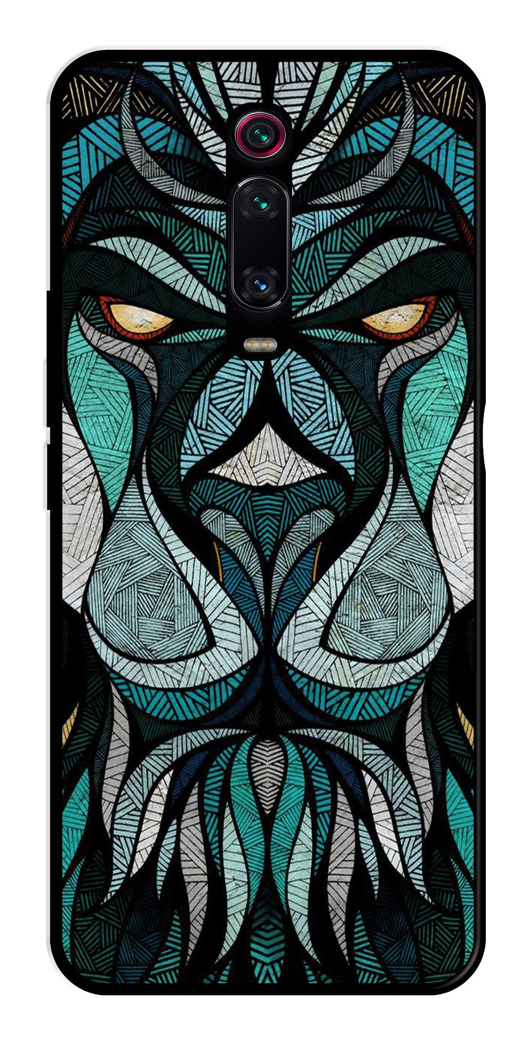 Lion Pattern Metal Mobile Case for Xiaomi Redmi K20 Pro Lion Pattern Metal Mobile Case for Xiaomi Redmi K20 Pro (Design No -40)