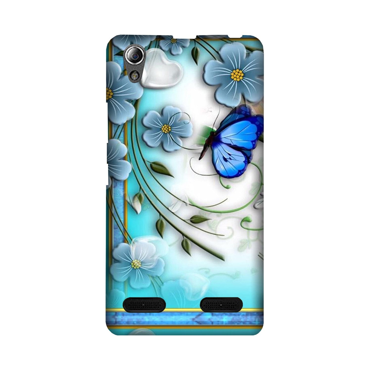 Blue Butterfly Mobile Back Case for Lenovo A6000 (Design - 21) Blue Butterfly Case for Lenovo A6000