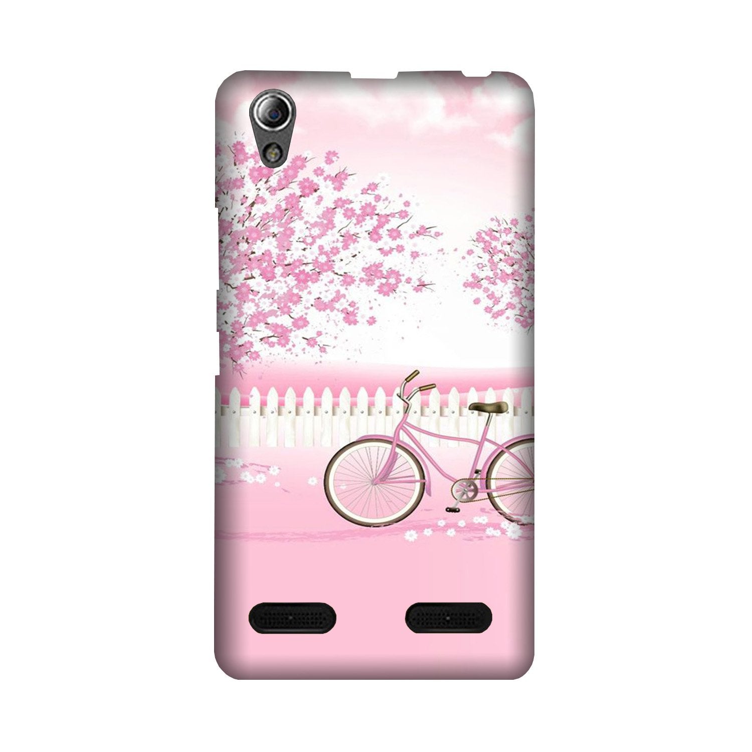 Pink Flowers Cycle Mobile Back Case for Lenovo A6000 (Design - 102) Pink Flowers Cycle Case for Lenovo A6000 (Design - 102)