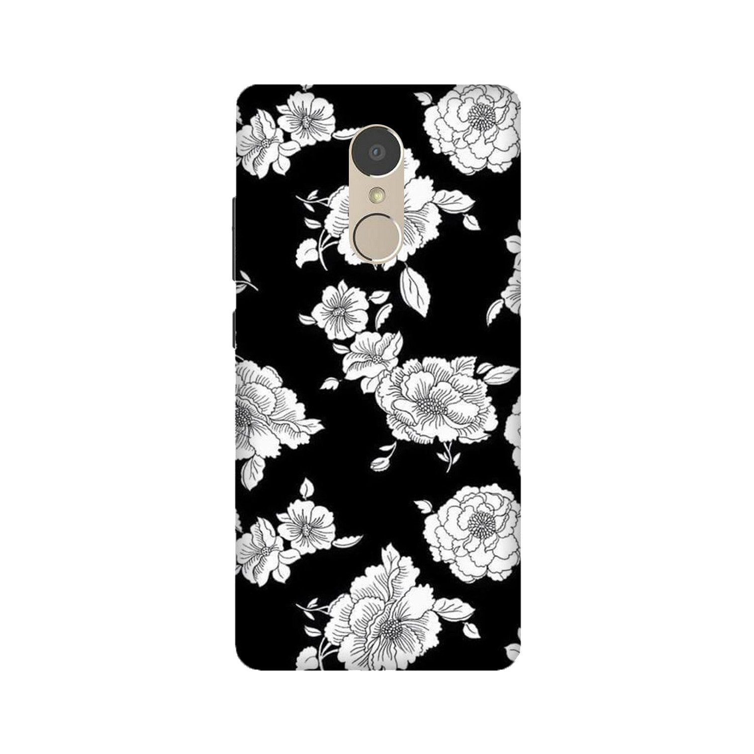 White flowers Black Background Mobile Back Case for Lenovo K6 Note (Design - 9) White flowers Black Background Case for Lenovo K6 Note