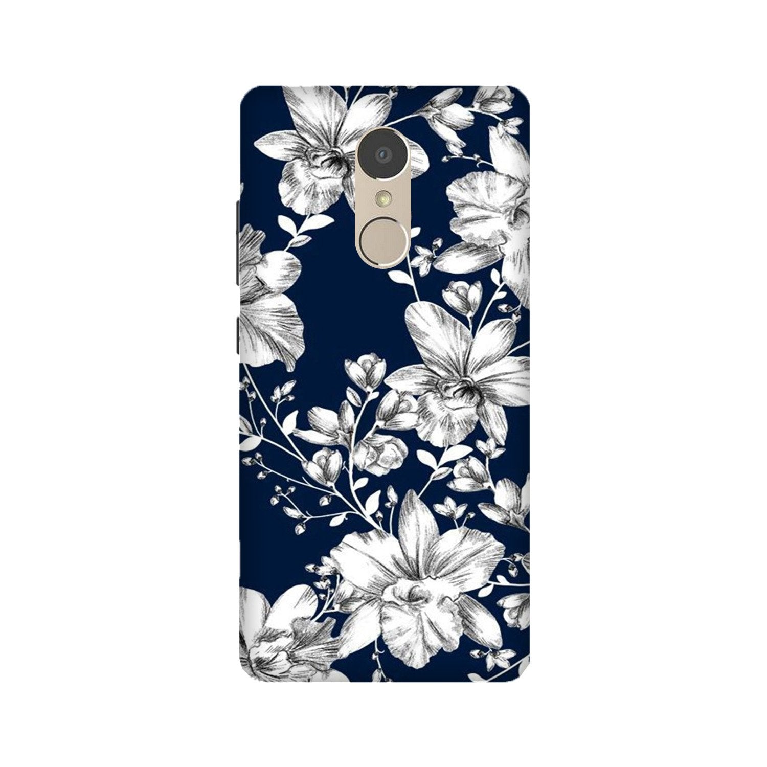 White flowers Blue Background Mobile Back Case for Lenovo K6 Note (Design - 14) White flowers Blue Background Case for Lenovo K6 Note