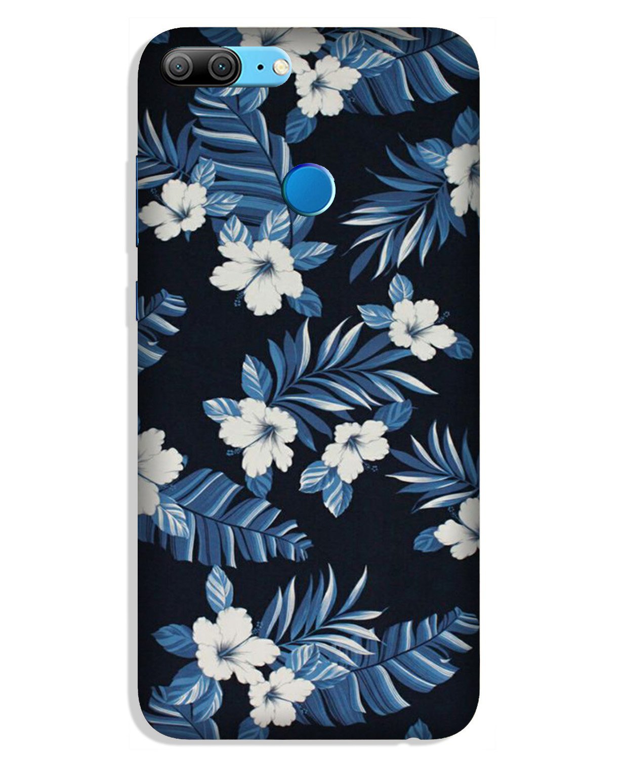 White flowers Blue Background2 Mobile Back Case for Lenovo K9 / K9 Plus (Design - 15) White flowers Blue Background2 Case for Lenovo K9 / K9 Plus