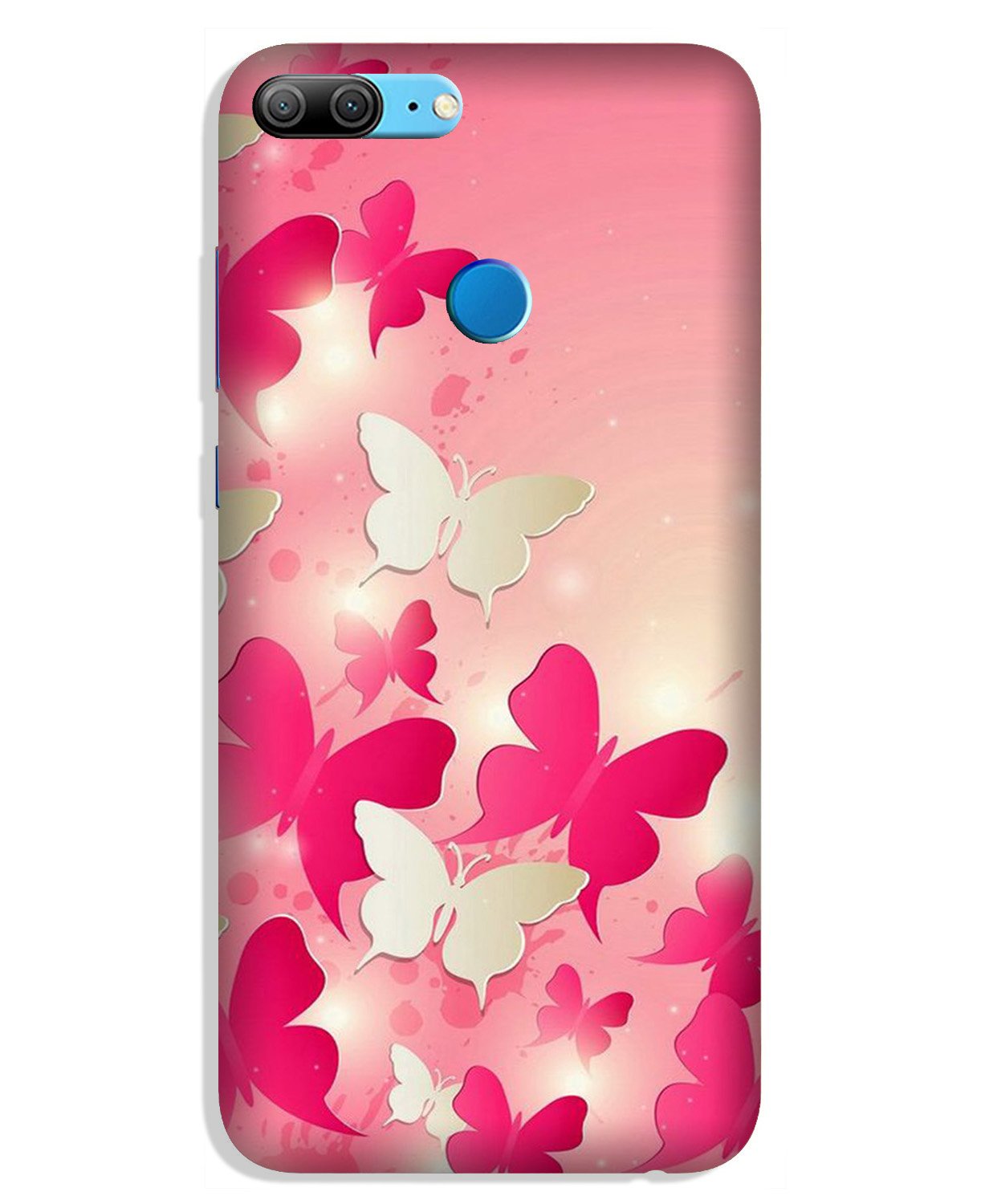 White Pick Butterflies Mobile Back Case for Lenovo K9 / K9 Plus (Design - 28) White Pick Butterflies Case for Lenovo K9 / K9 Plus