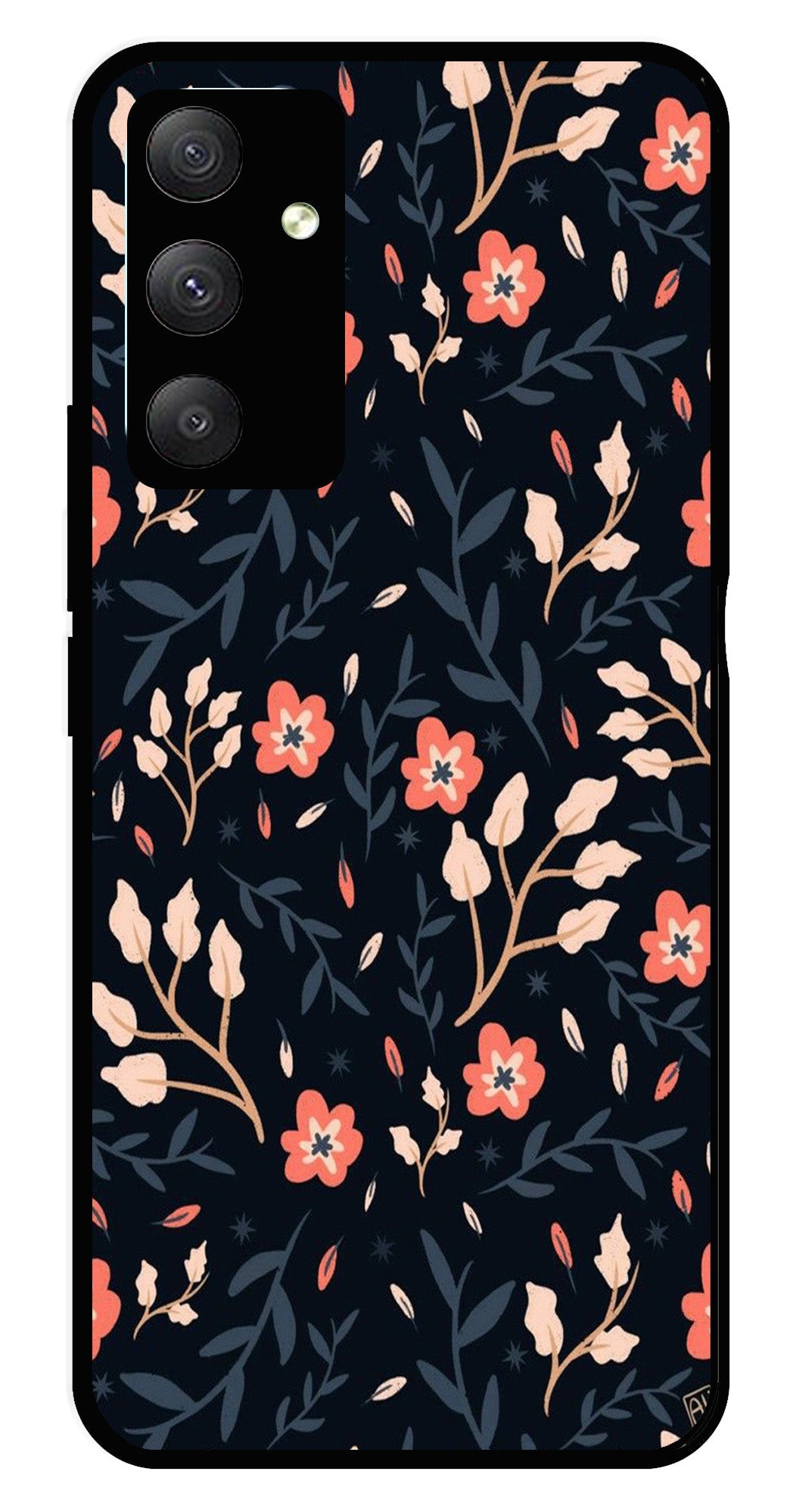 Floral Pattern Metal Mobile Case for Samsung Galaxy F13 4G Floral Pattern Metal Mobile Case for Samsung Galaxy F13 4G (Design No -10)