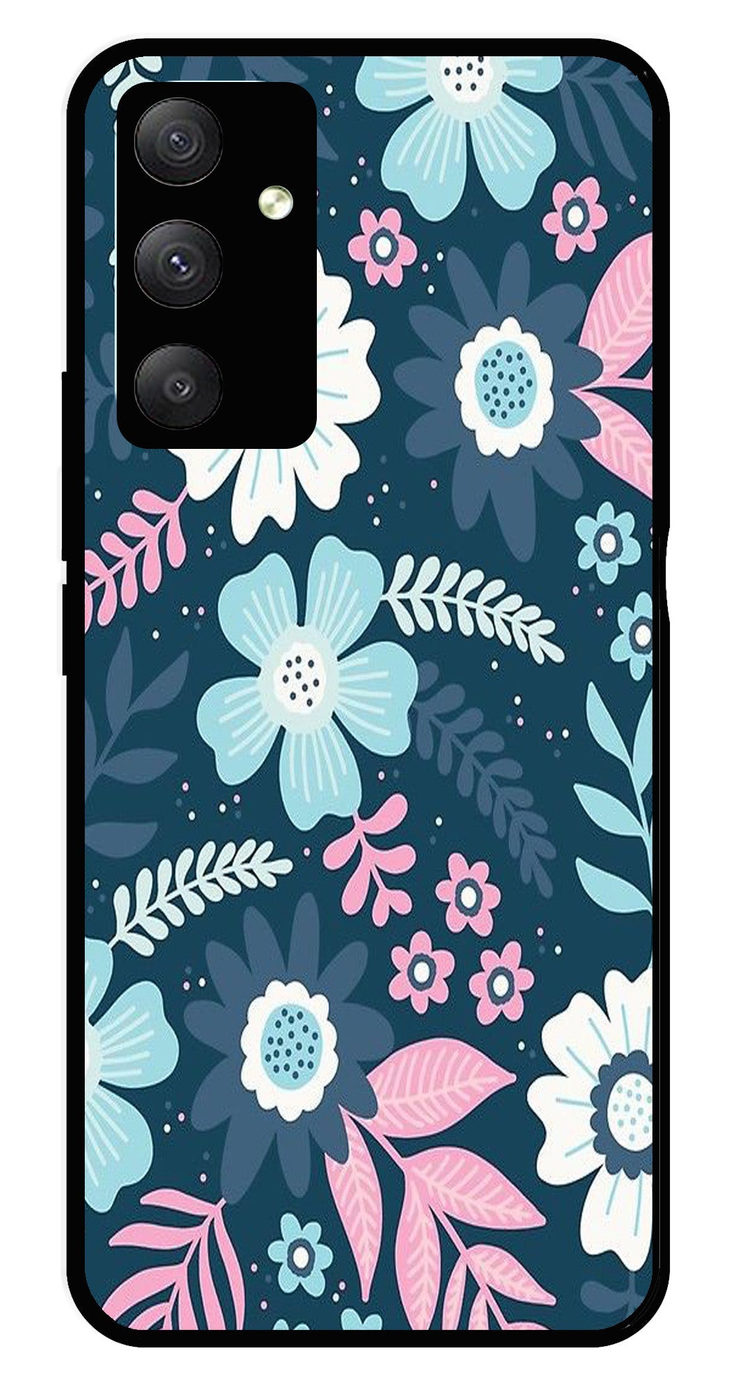 Flower Leaves Design Metal Mobile Case for Samsung Galaxy M13 4G (Design No -50)