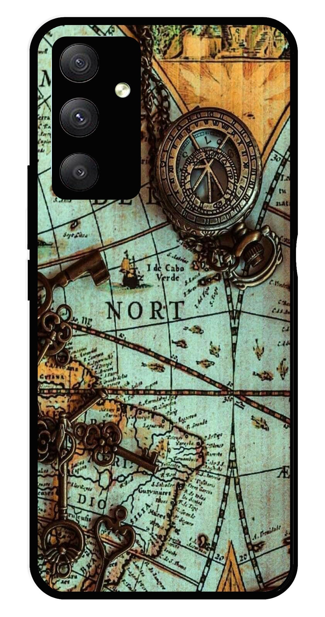 Map Design Metal Mobile Case for Samsung Galaxy F13 4G Map Design Metal Mobile Case for Samsung Galaxy F13 4G (Design No -54)