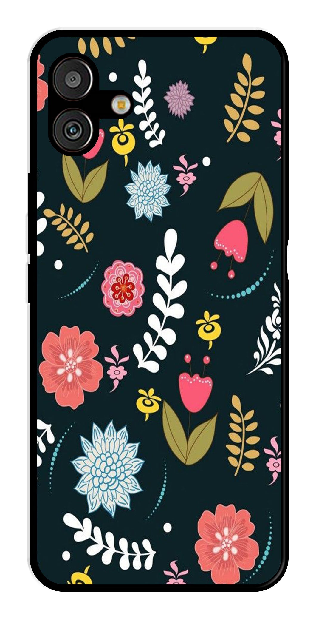 Floral Pattern2 Metal Mobile Case for Samsung Galaxy M13 5G Floral Pattern2 Metal Mobile Case for Samsung Galaxy M13 5G (Design No -12)