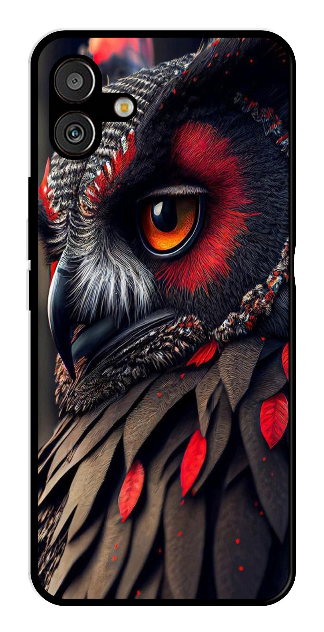 Owl Design Metal Mobile Case for Samsung Galaxy F14 5G Owl Design Metal Mobile Case for Samsung Galaxy F14 5G (Design No -26)