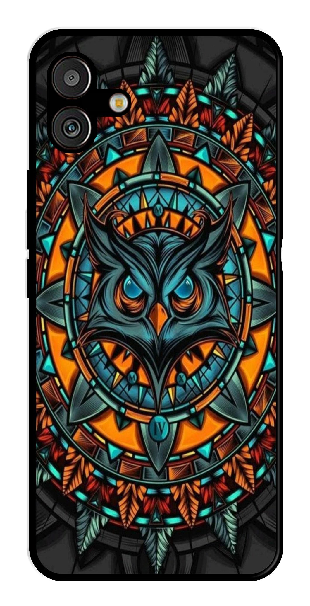 Owl Pattern Metal Mobile Case for Samsung Galaxy M13 5G Owl Pattern Metal Mobile Case for Samsung Galaxy M13 5G (Design No -42)