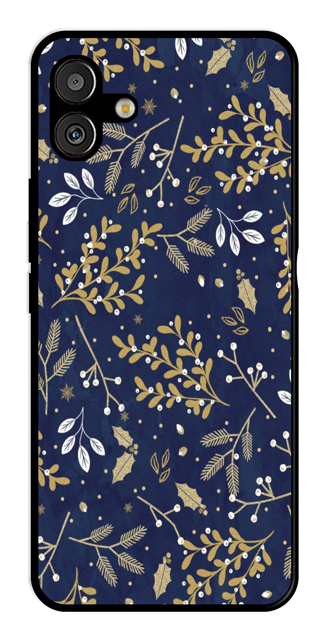 Floral Pattern Metal Mobile Case for Samsung Galaxy F14 5G (Design No -52)