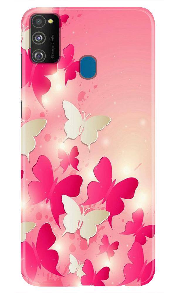 White Pick Butterflies Case for Samsung Galaxy M30s White Pick Butterflies Case for Samsung Galaxy M30s