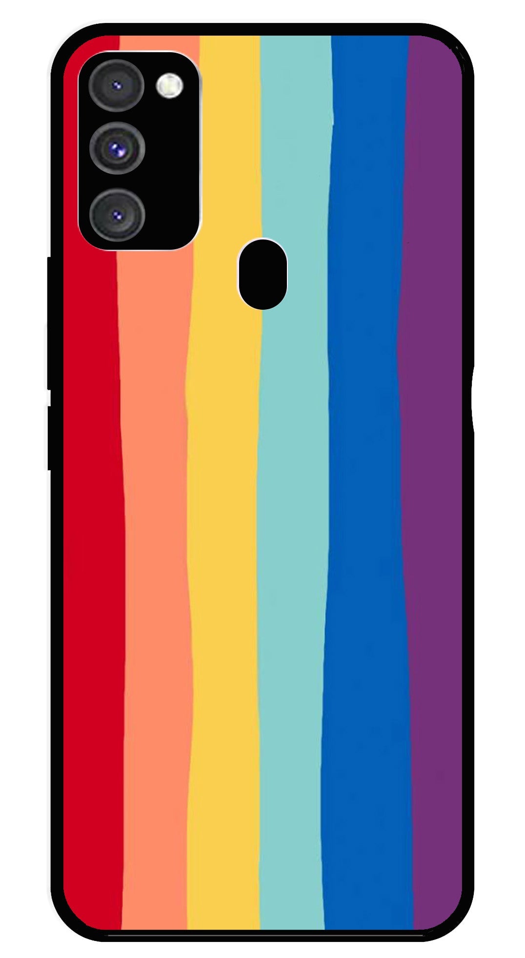 Rainbow MultiColor Metal Mobile Case for Samsung Galaxy M21 Rainbow MultiColor Metal Mobile Case for Samsung Galaxy M21 (Design No -03)