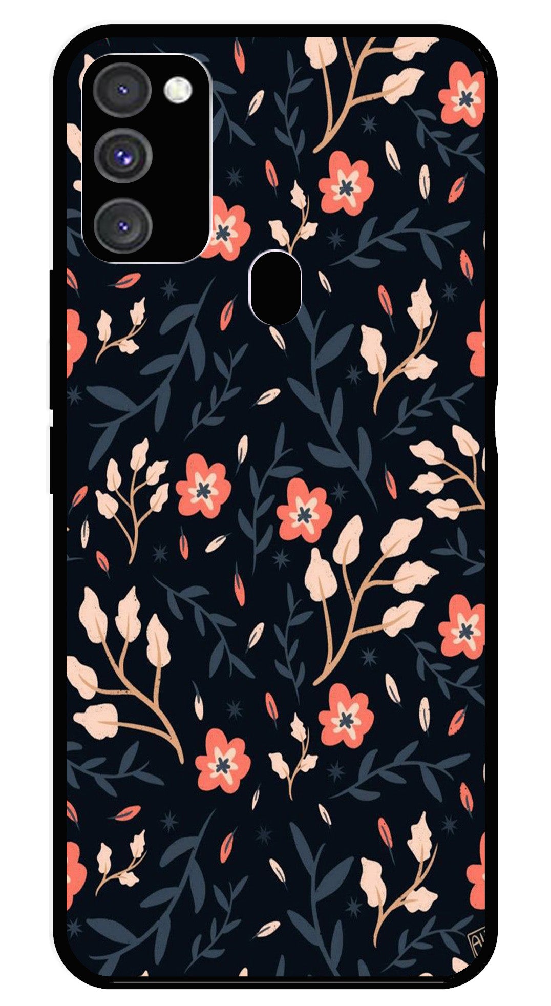 Floral Pattern Metal Mobile Case for Samsung Galaxy M30s Floral Pattern Metal Mobile Case for Samsung Galaxy M30s (Design No -10)