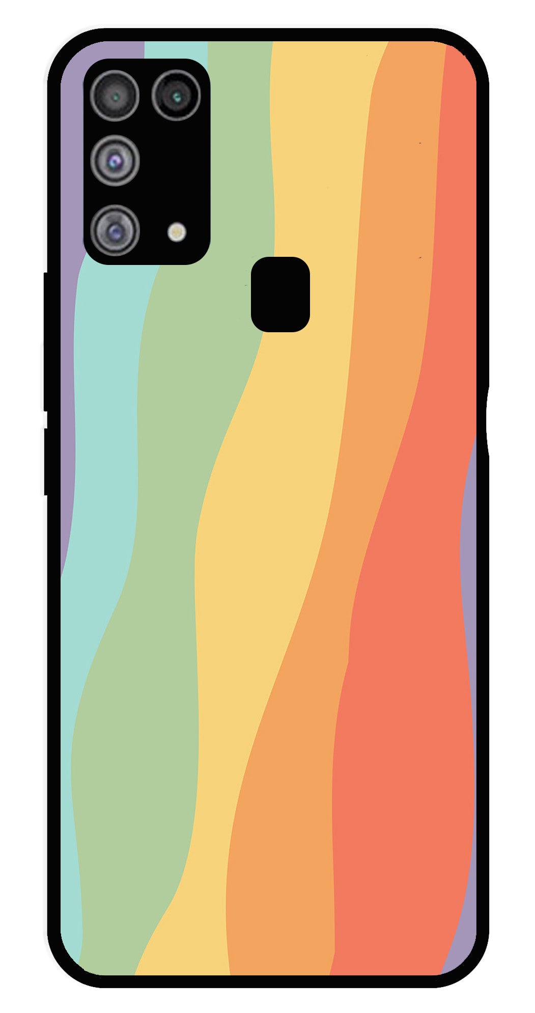 Muted Rainbow Metal Mobile Case for Samsung Galaxy M31 Muted Rainbow Metal Mobile Case for Samsung Galaxy M31 (Design No -02)