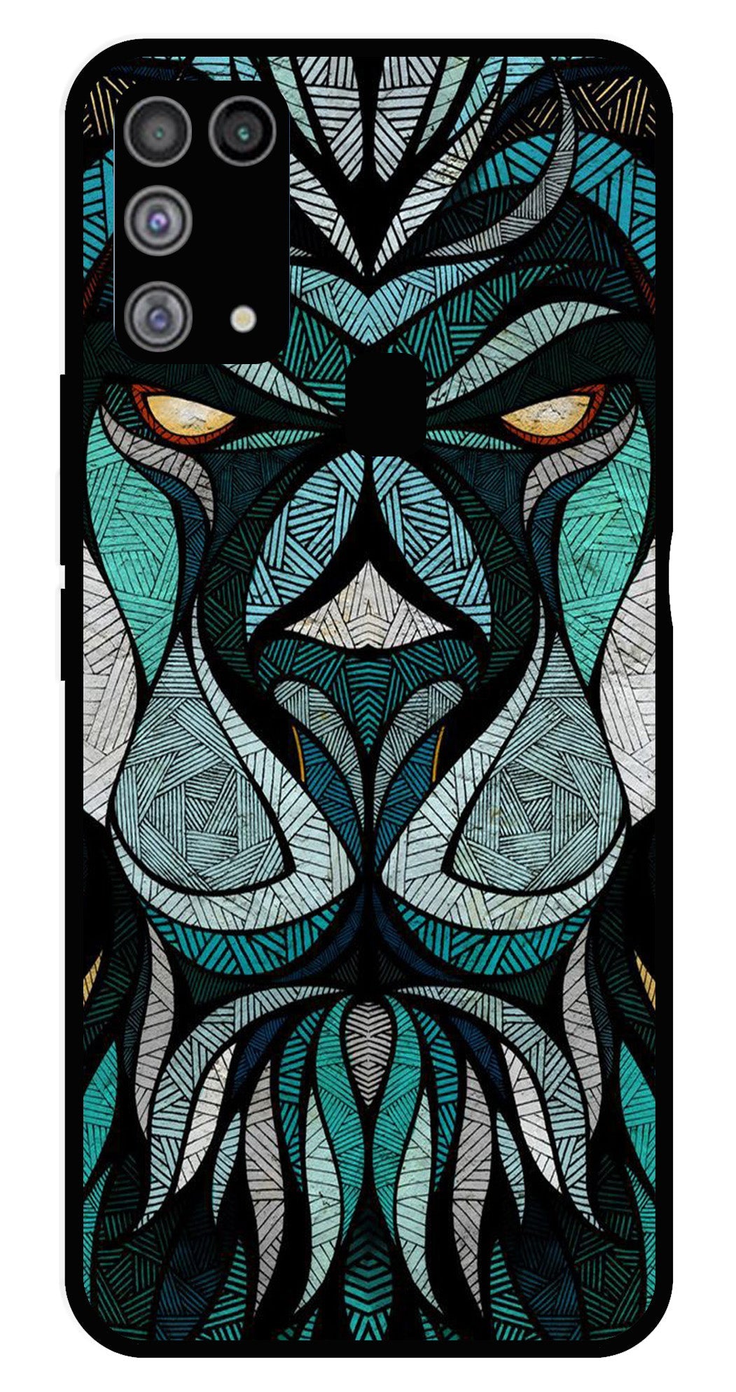 Lion Pattern Metal Mobile Case for Samsung Galaxy M31 Lion Pattern Metal Mobile Case for Samsung Galaxy M31 (Design No -40)