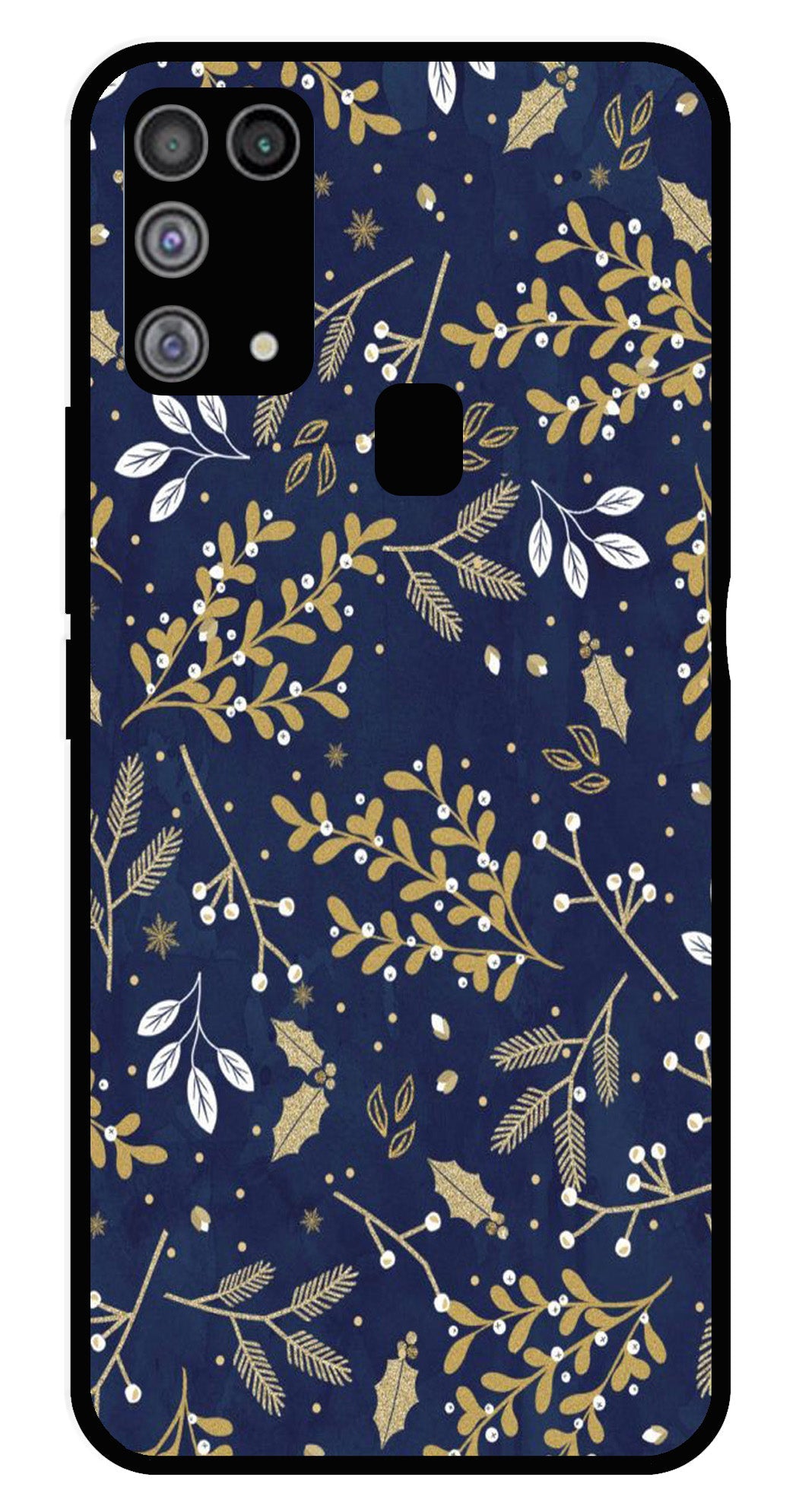 Floral Pattern Metal Mobile Case for Samsung Galaxy M31 Floral Pattern Metal Mobile Case for Samsung Galaxy M31 (Design No -52)