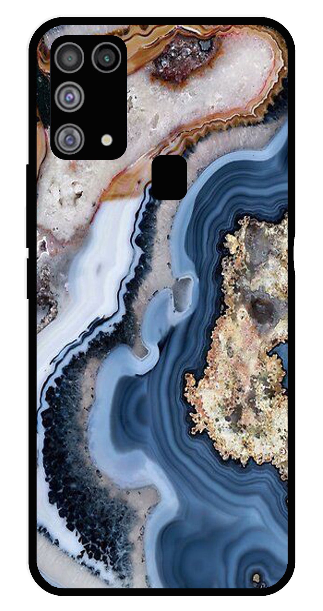 Marble Design Metal Mobile Case for Samsung Galaxy M31 (Design No -53)