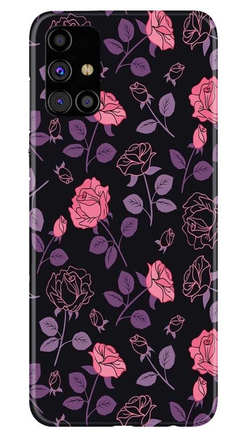Rose Pattern Mobile Back Case for Samsung Galaxy M51 (Design - 2) Rose Pattern Case for Samsung Galaxy M51