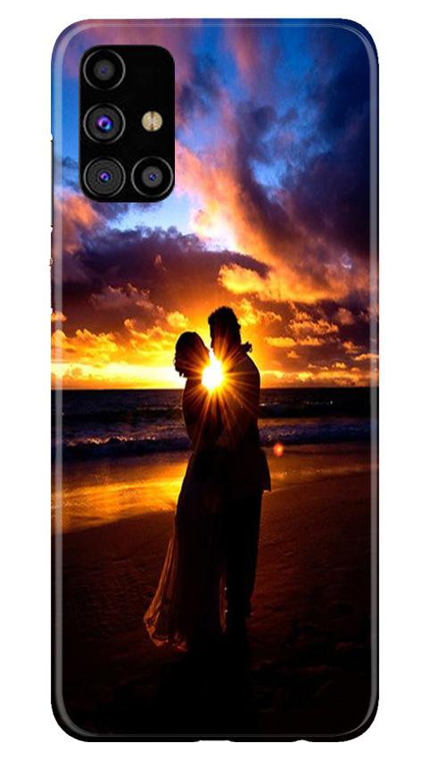Couple Sea shore Mobile Back Case for Samsung Galaxy M51 (Design - 13) Couple Sea shore Case for Samsung Galaxy M51