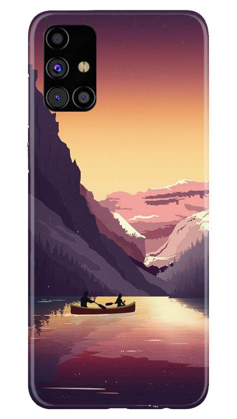 Mountains Boat Mobile Back Case for Samsung Galaxy M51 (Design - 181) Mountains Boat Case for Samsung Galaxy M51 (Design - 181)
