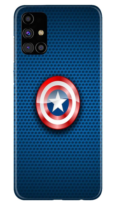 Captain America Shield Mobile Back Case for Samsung Galaxy M31s (Design - 253) Captain America Shield Case for Samsung Galaxy M31s (Design No. 253)