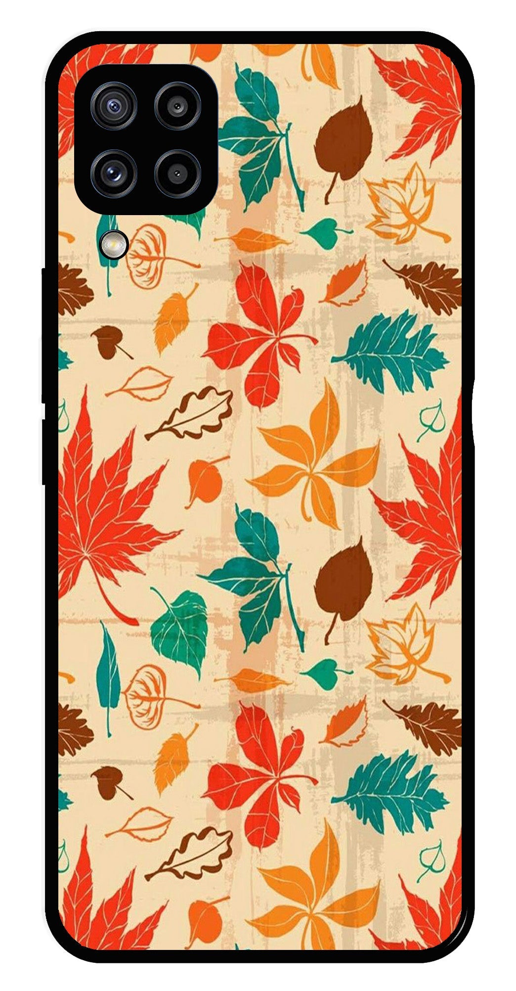 Leafs Design Metal Mobile Case for Samsung Galaxy M32 4G Leafs Design Metal Mobile Case for Samsung Galaxy M32 4G (Design No -14)