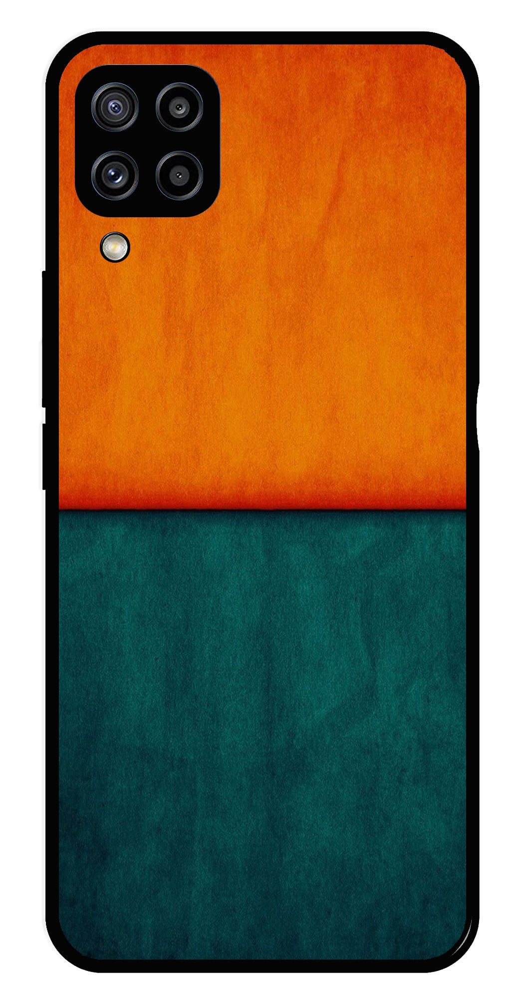 Orange Green Pattern Metal Mobile Case for Samsung Galaxy M32 4G Orange Green Pattern Metal Mobile Case for Samsung Galaxy M32 4G (Design No -45)
