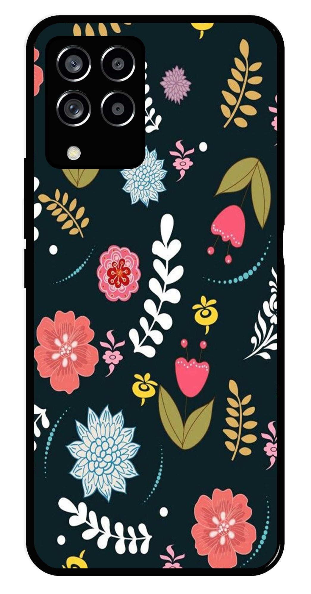 Floral Pattern2 Metal Mobile Case for Samsung Galaxy M33 5G Floral Pattern2 Metal Mobile Case for Samsung Galaxy M33 5G (Design No -12)