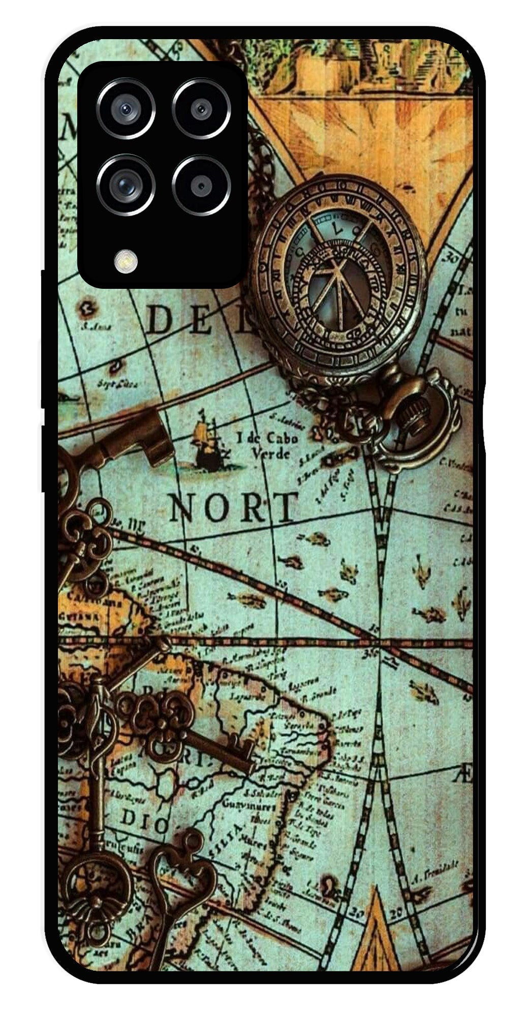 Map Design Metal Mobile Case for Samsung Galaxy M53 5G Map Design Metal Mobile Case for Samsung Galaxy M53 5G (Design No -54)