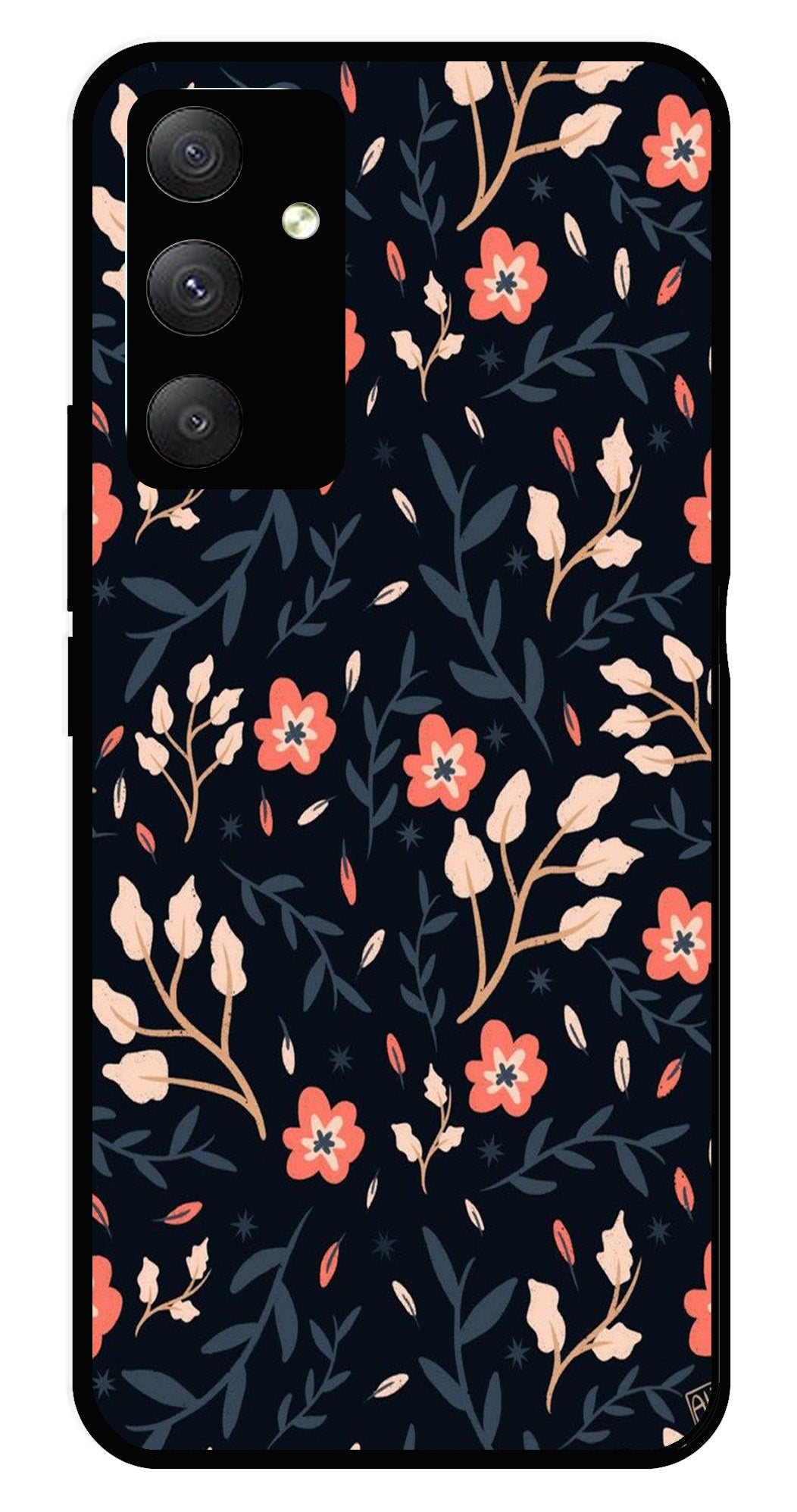 Floral Pattern Metal Mobile Case for Samsung Galaxy M34 Floral Pattern Metal Mobile Case for Samsung Galaxy M34 (Design No -10)