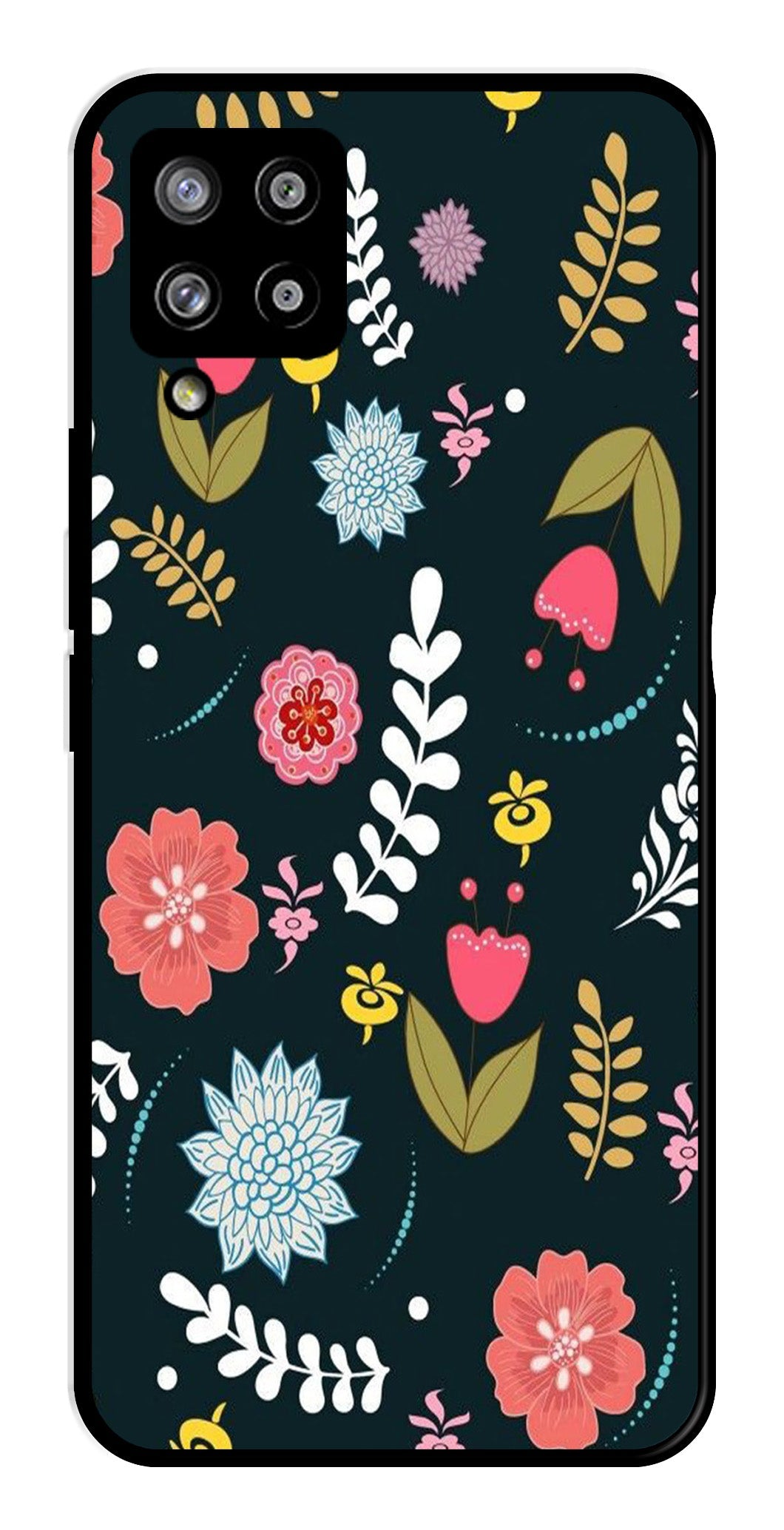 Floral Pattern2 Metal Mobile Case for Samsung Galaxy M42 5G Floral Pattern2 Metal Mobile Case for Samsung Galaxy M42 5G (Design No -12)