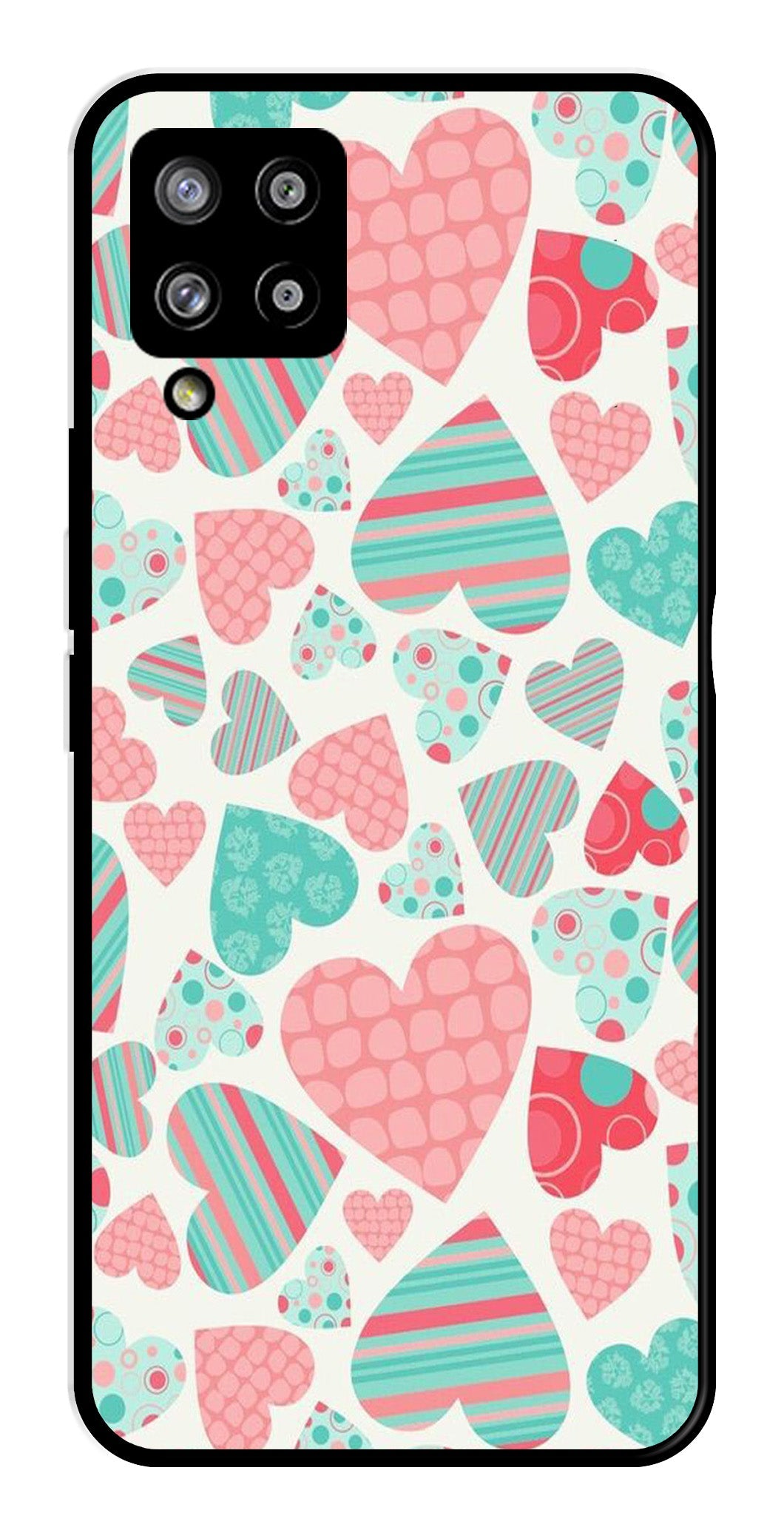 Hearts Pattern Metal Mobile Case for Samsung Galaxy M42 5G Hearts Pattern Metal Mobile Case for Samsung Galaxy M42 5G (Design No -22)