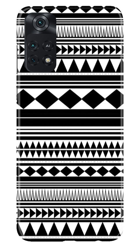 Black white Pattern Mobile Back Case for Poco M4 Pro 4G (Design - 5) Black white Pattern Case for Poco M4 Pro 4G