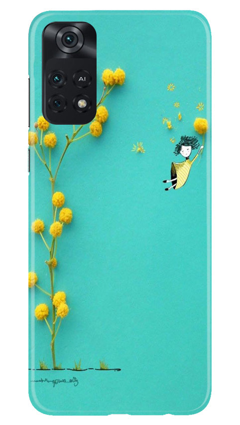 Flowers Girl Mobile Back Case for Poco M4 Pro 4G (Design - 185) Flowers Girl Case for Poco M4 Pro 4G (Design No. 185)