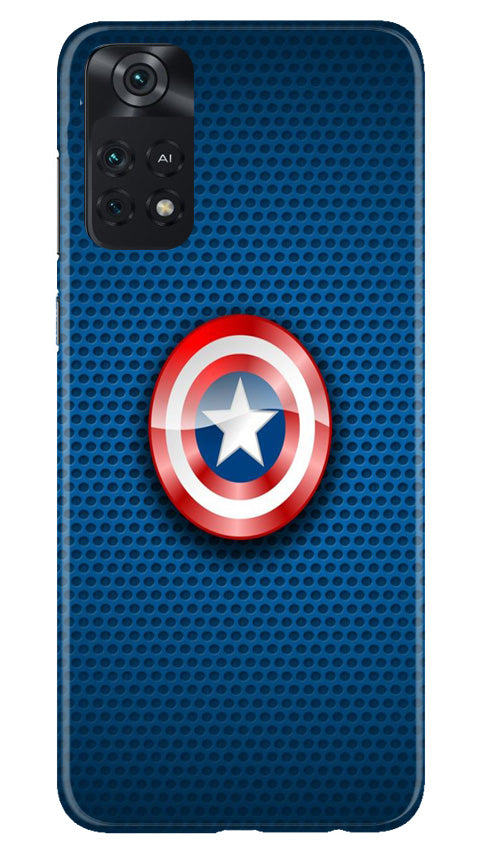 Captain America Shield Mobile Back Case for Poco M4 Pro 4G (Design - 222) Captain America Shield Case for Poco M4 Pro 4G (Design No. 222)