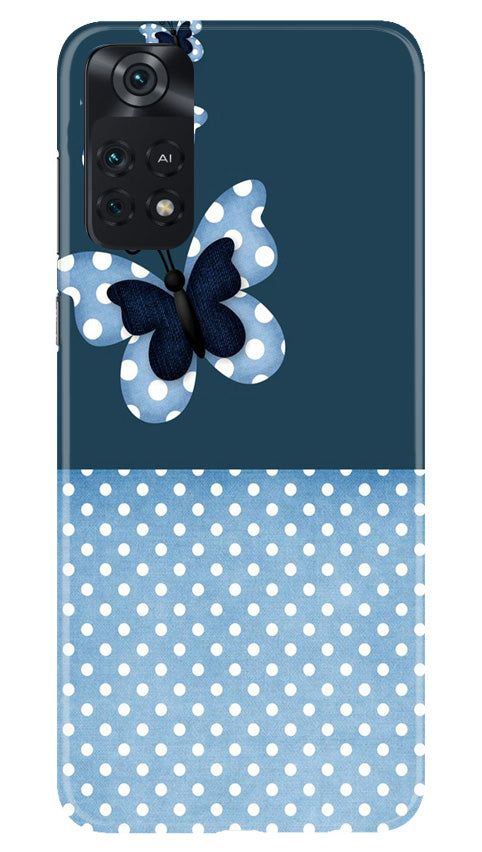 White dots Butterfly Mobile Back Case for Poco M4 Pro 4G (Design - 31) White dots Butterfly Case for Poco M4 Pro 4G