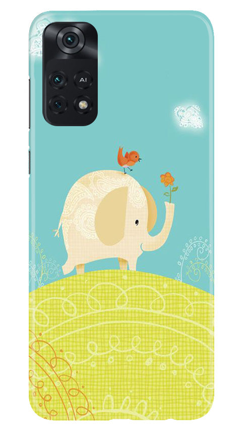 Elephant Painting Mobile Back Case for Poco M4 Pro 4G (Design - 46) Elephant Painting Case for Poco M4 Pro 4G