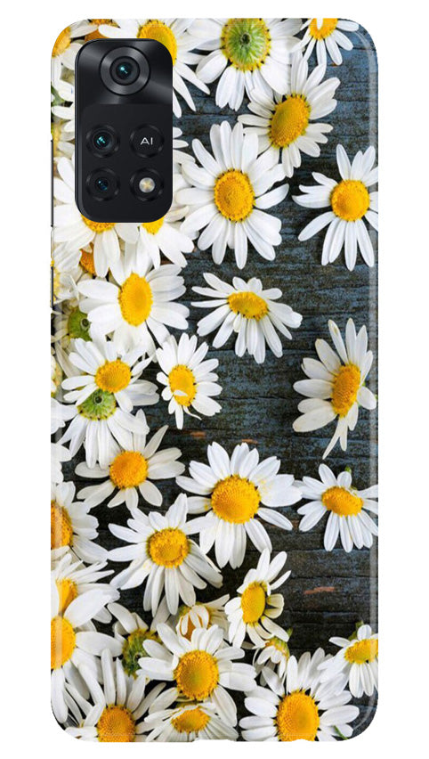 White flowers2 Mobile Back Case for Poco M4 Pro 4G (Design - 62) White flowers2 Case for Poco M4 Pro 4G