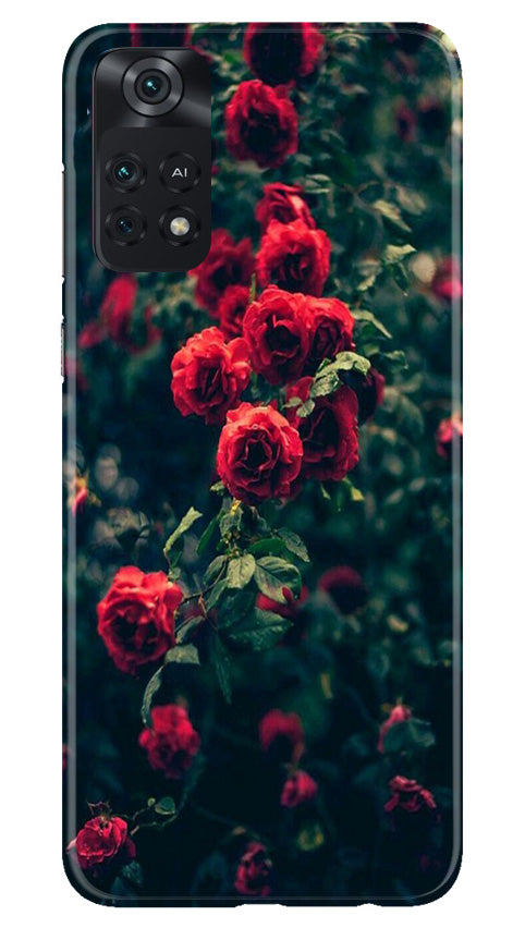 Red Rose Mobile Back Case for Poco M4 Pro 4G (Design - 66) Red Rose Case for Poco M4 Pro 4G