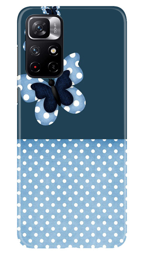 White dots Butterfly Mobile Back Case for Poco M4 Pro 5G (Design - 31) White dots Butterfly Case for Poco M4 Pro 5G