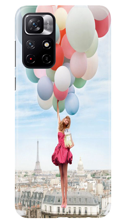 Girl with Baloon Mobile Back Case for Poco M4 Pro 5G (Design - 84) Girl with Baloon Case for Poco M4 Pro 5G