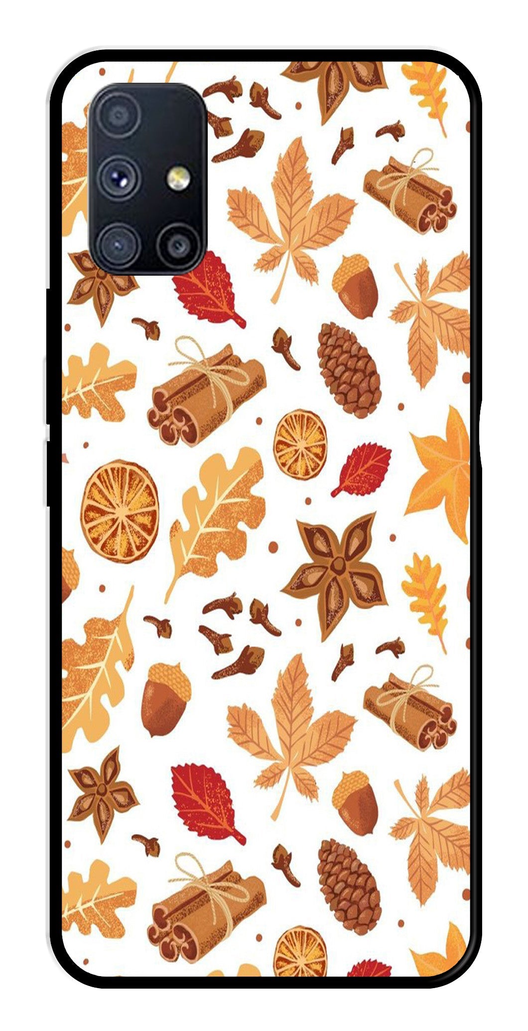 Autumn Leaf Metal Mobile Case for Samsung Galaxy F22 5G Autumn Leaf Metal Mobile Case for Samsung Galaxy F22 5G (Design No -19)