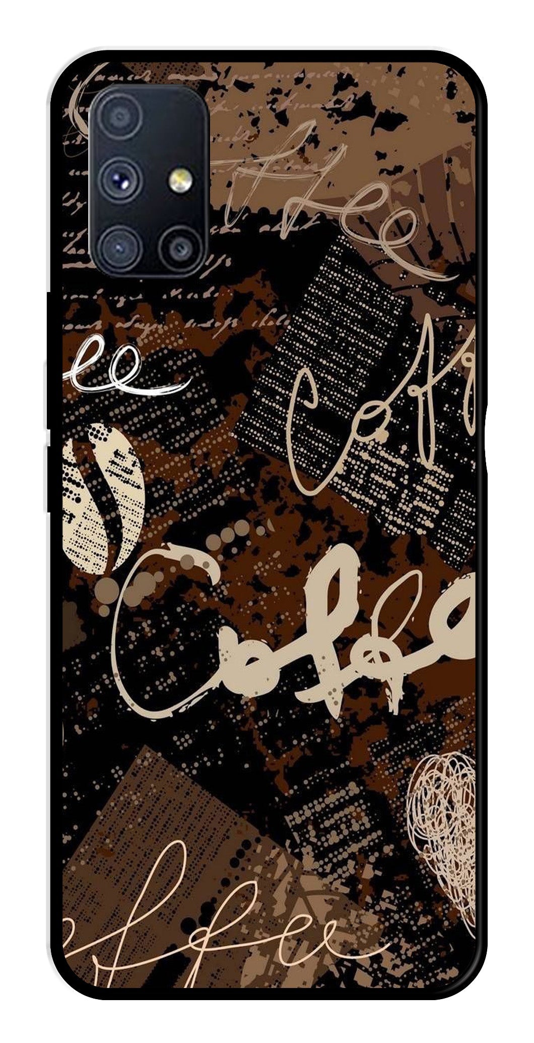 Coffee Pattern Metal Mobile Case for Samsung Galaxy A71 Coffee Pattern Metal Mobile Case for Samsung Galaxy A71 (Design No -37)