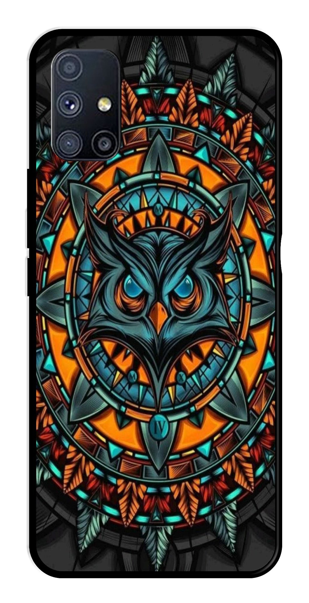 Owl Pattern Metal Mobile Case for Samsung Galaxy A71 Owl Pattern Metal Mobile Case for Samsung Galaxy A71 (Design No -42)