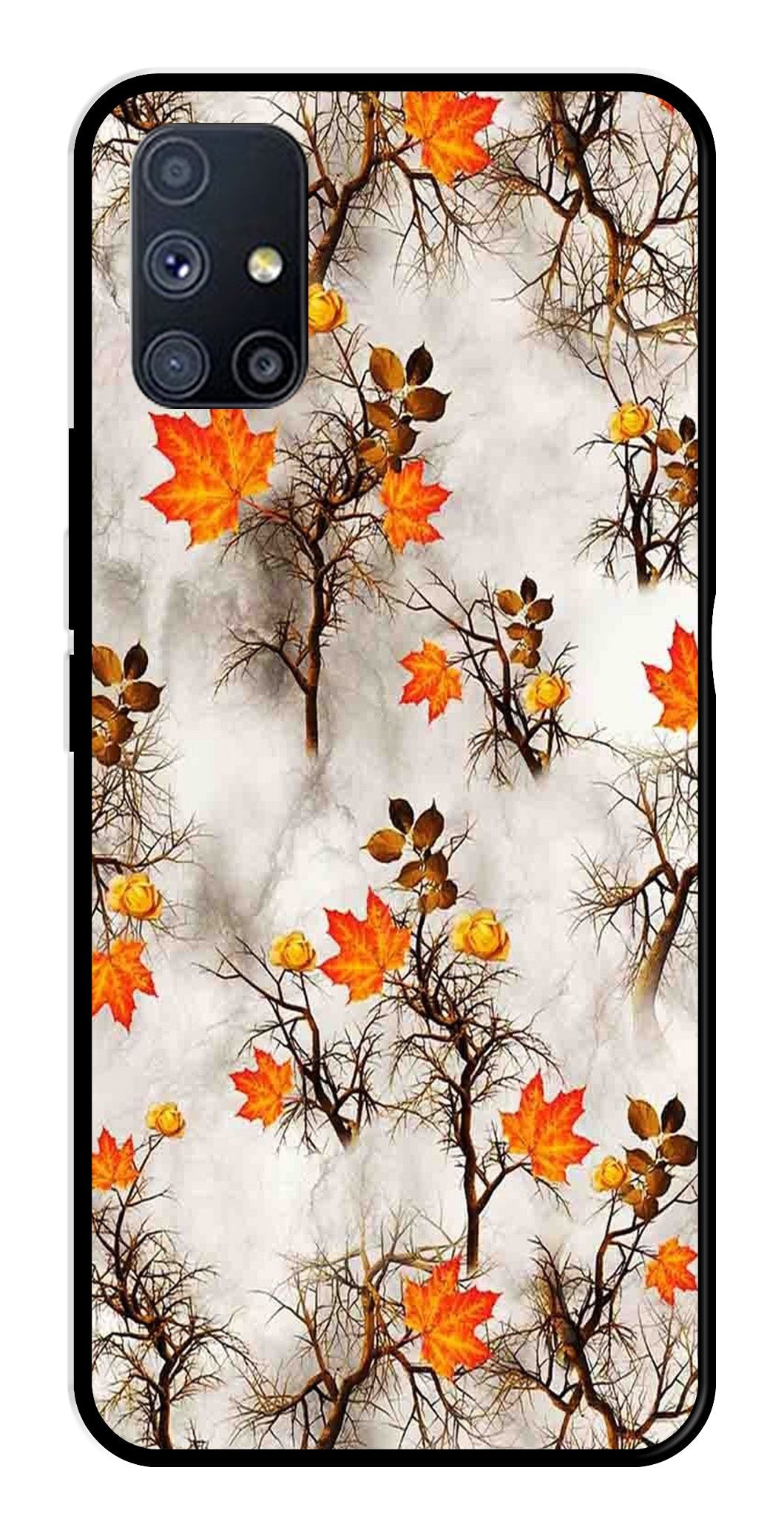 Autumn leaves Metal Mobile Case for Samsung Galaxy M51 (Design No -55)