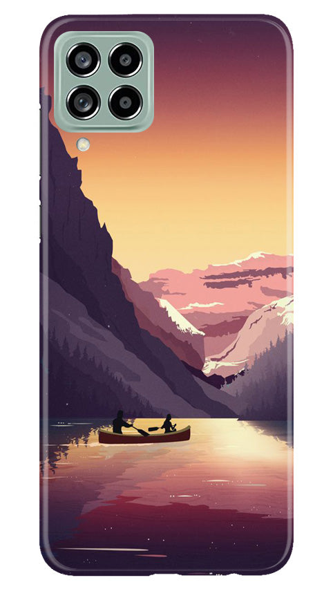Mountains Boat Mobile Back Case for Samsung Galaxy M53 5G (Design - 150) Mountains Boat Case for Samsung Galaxy M53 5G (Design - 150)