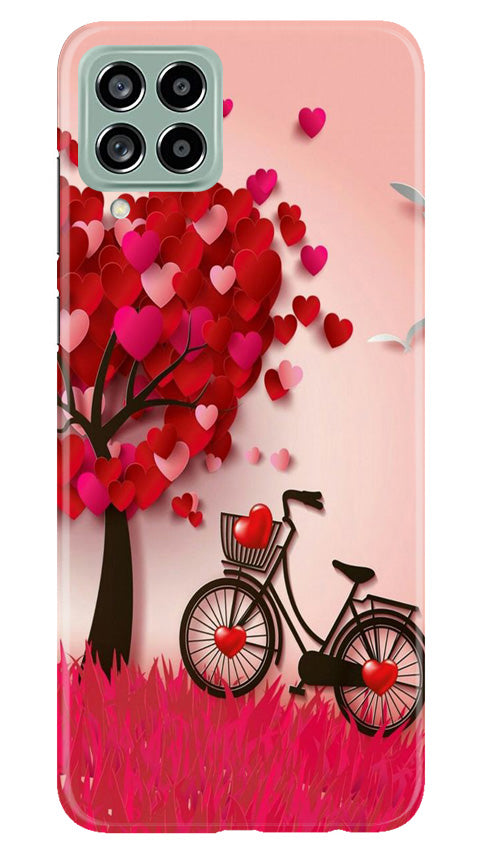 Red Heart Cycle Mobile Back Case for Samsung Galaxy M53 5G (Design - 191) Red Heart Cycle Case for Samsung Galaxy M53 5G (Design No. 191)