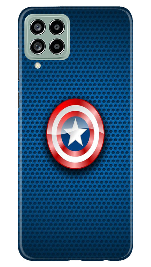 Captain America Shield Mobile Back Case for Samsung Galaxy M53 5G (Design - 222) Captain America Shield Case for Samsung Galaxy M53 5G (Design No. 222)